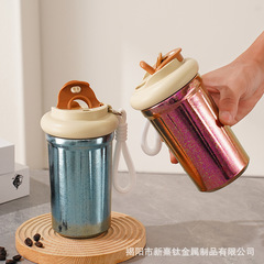 新しい高品質純チタン断熱カップ、ポータブルコーヒーカップ、ハイエンドカーカップ、学生チタンカップ卸売