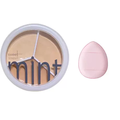 Three-color concealer + thumb puff