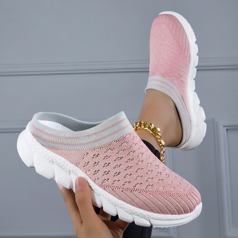Cross-Border New Breathable Fly-Knit Socks Half-Slip Women's Shoes Lightweight Casual Sports Women's Shoes Large Size Slippers Cross-Border New Breathable Fly-Knit Socks Half-Slip Women's Shoes Lightweight Casual Sports Women's Shoes Large Size Slippers