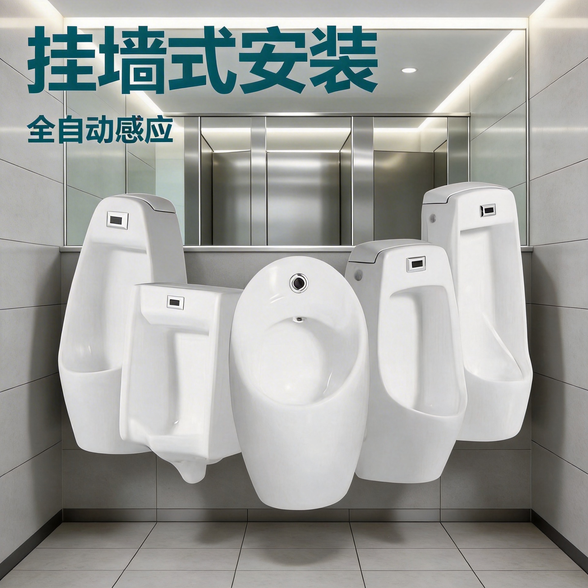 Urinario de Pared para Baño Público de Cerámica con Sensor Automático image 3