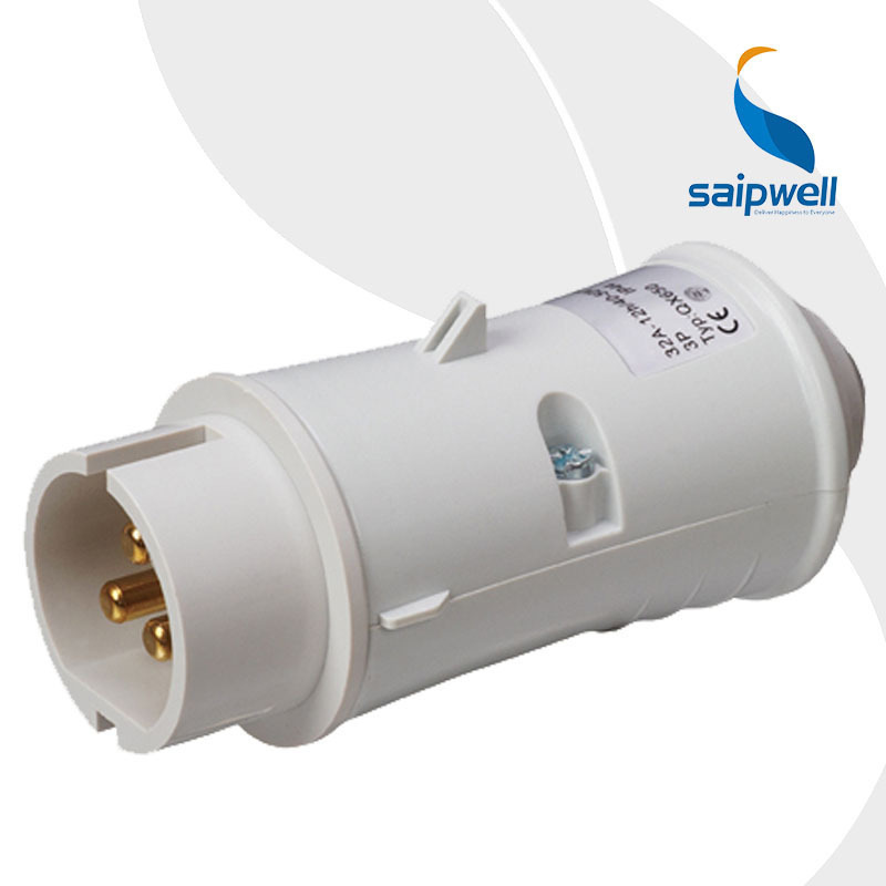 斯普威尔厂家直销 SP-637防水工业插头  3P 16A欧标工业低压插头