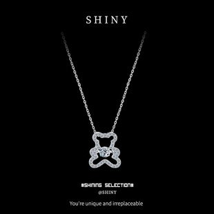 Shiny S925 Sterling Silver Original Design High-grade Smart Moissanite New Arrest Clavicle Chain Women's Korean Style Chain Decoration