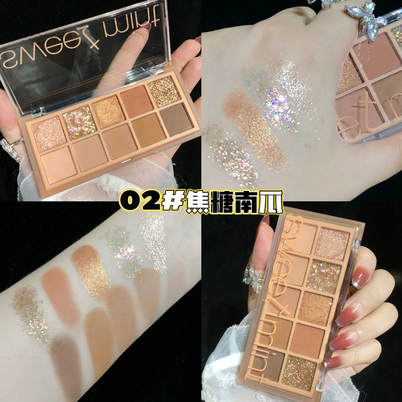 Sweet Mint палетка из десяти теней, перламутровый эффект, яркие акценты для студентов и вечеринок, повседневные оттенки