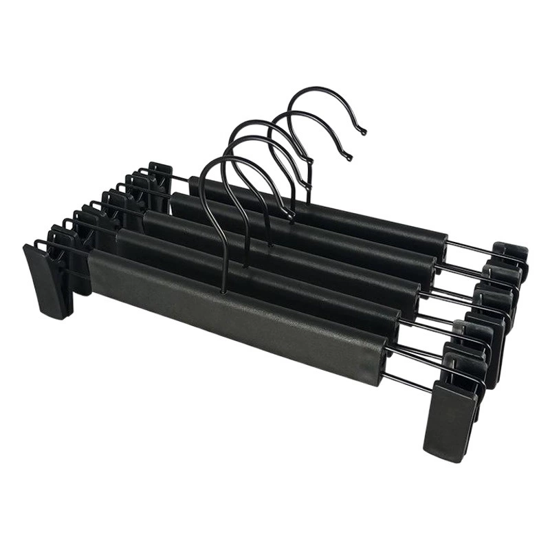 Прочная пластиковая стойка для брюк Нескользящая оптом магазин черной одежды Домашний взрослый брюки висят бесшовные выдвижные вешалки завод