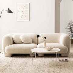 Nordic cream fabric sofa with wabi-sabi style Italian minimalist designer small apartment modern mid-century living room sofa