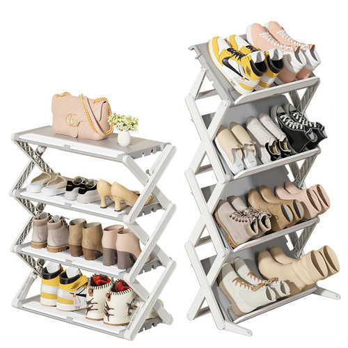 Customized installation-free multi-layer storage artifact shoe box home space-saving folding shoe rack dormitory door shoe cabinet