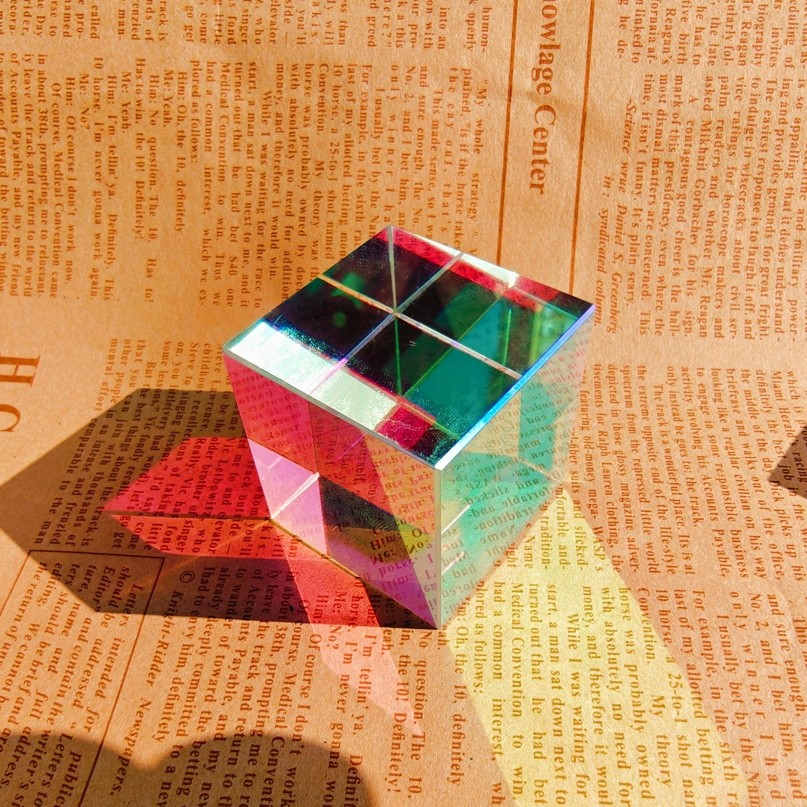 Цветной солнечный prism зеркальный светильник для спальни в кубе, солнце кристалл ловец кристальный декор