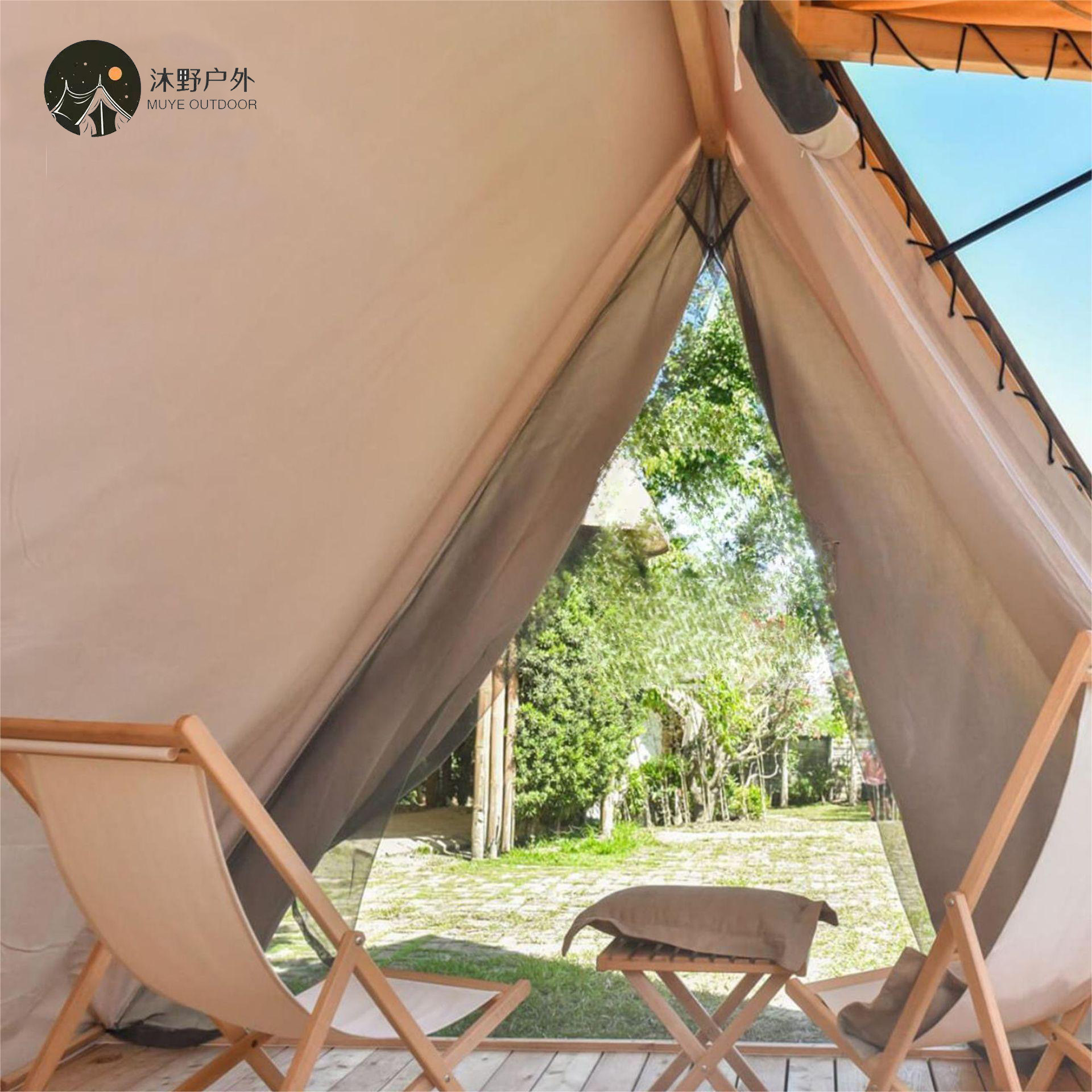 Muye estructura de madera al aire libre campamento de campamento tiendas de campamento de doble piso residencias escénicas turísticas culturales campamento tiendas de campamento hotel