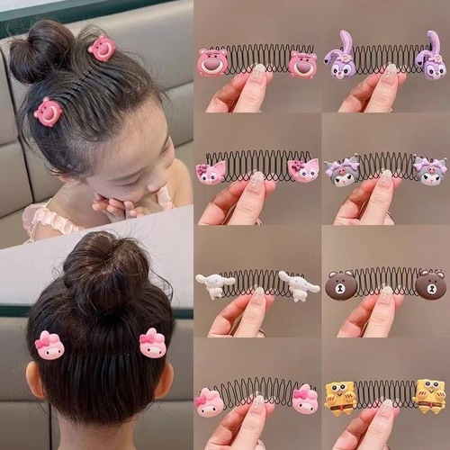 New cute children's hair accessories, broken hair artifact, invisible back of the head of the head, hair curling, card clip insertion comb
