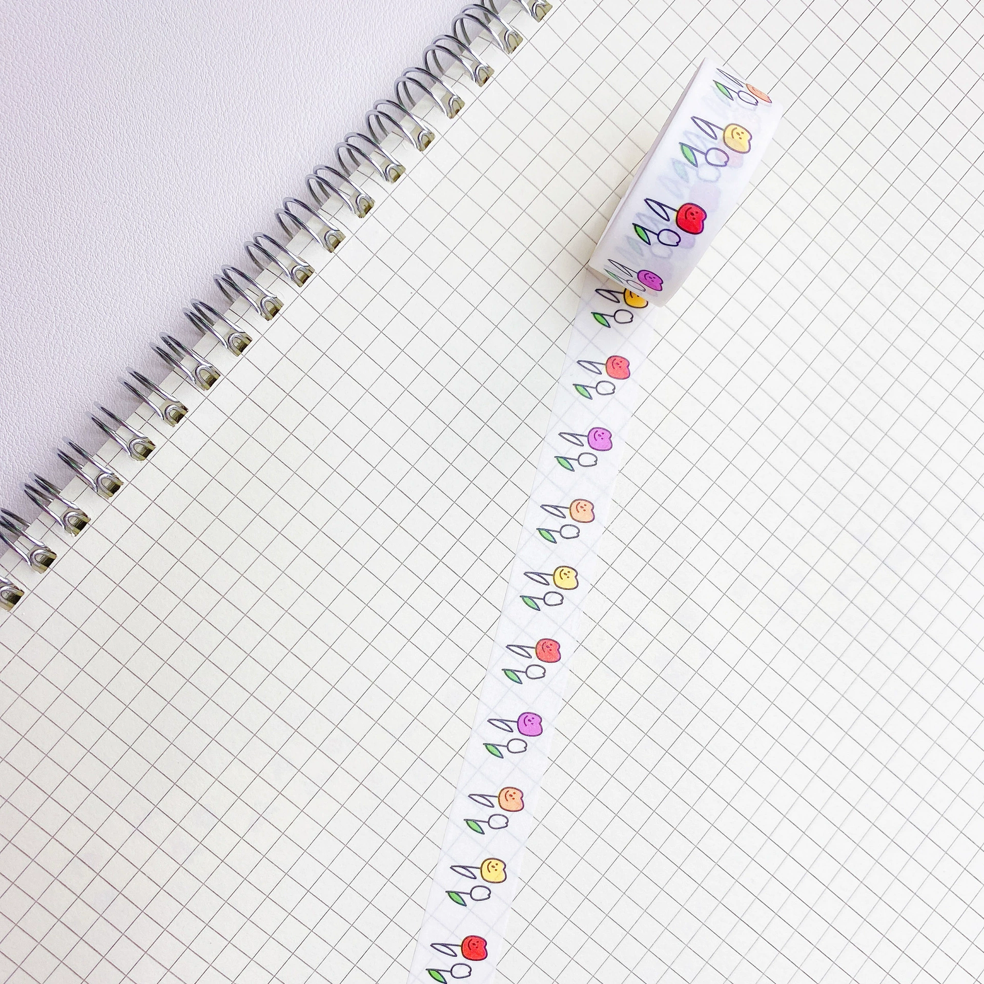 Cute paper tape, cartoon colour map, South Korea, with little bears, handmade, scheduler
