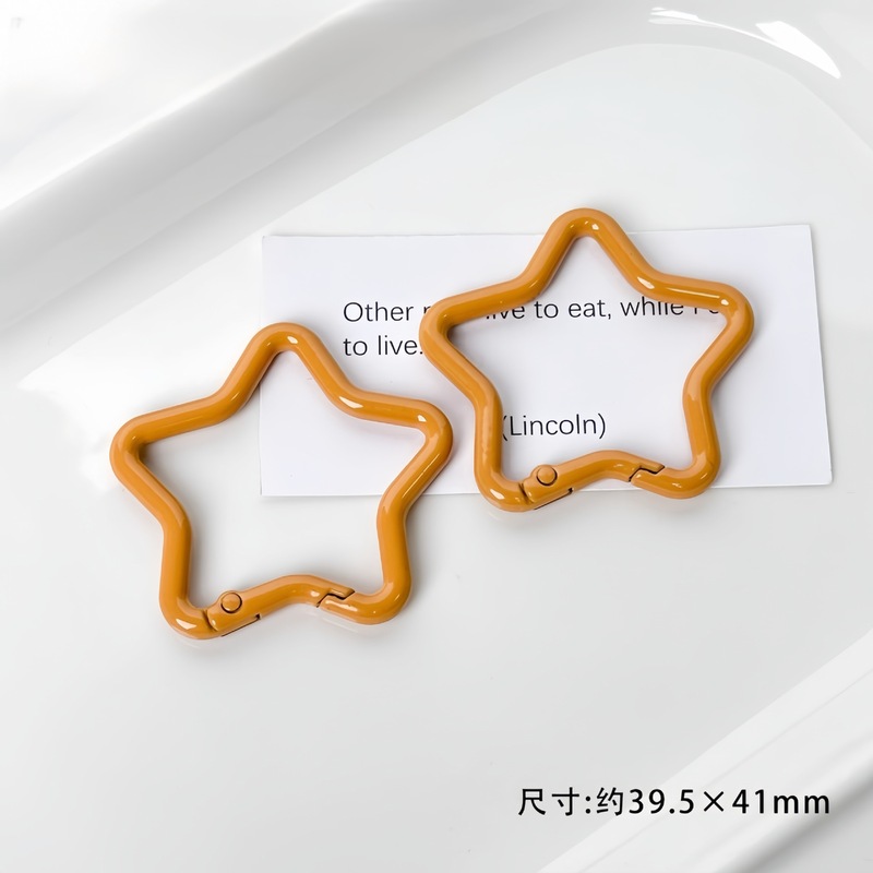 烤漆彩色五角星金属弹簧扣包挂钥匙扣头串珠手工diy材料饰品配件|undefined