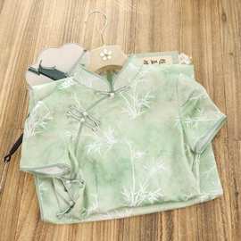 国风立领外搭上衣国风衬衣改良旗袍气质唐装新中式上衣女夏季短袖