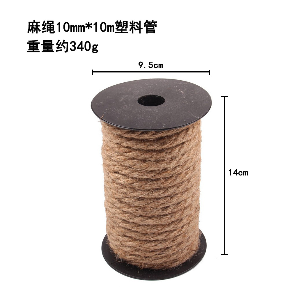 Cuerda de cáñamo de protección del medio ambiente, cuerda hecha a mano de bricolaje, decoración, embalaje, etiqueta, cuerda de cáñamo 1mm-20mm, varias especificaciones de grosor