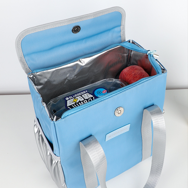 Nueva bolsa de aislamiento térmico portátil de gran capacidad con película de aluminio gruesa bolsa de almuerzo para llevar al trabajo y la escuela bolsa de almuerzo