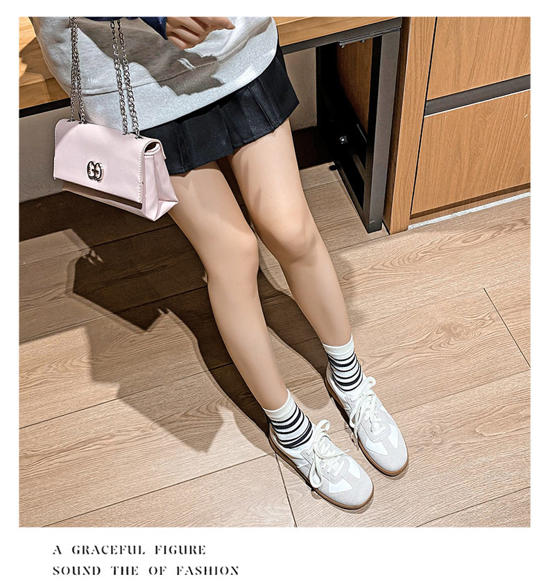 Giày sneaker nữ da thật cổ thấp phong cách tối giản, đế cao su chống trượt — V2 lót nhung, V2 một lớp bên trong chi tiết 15