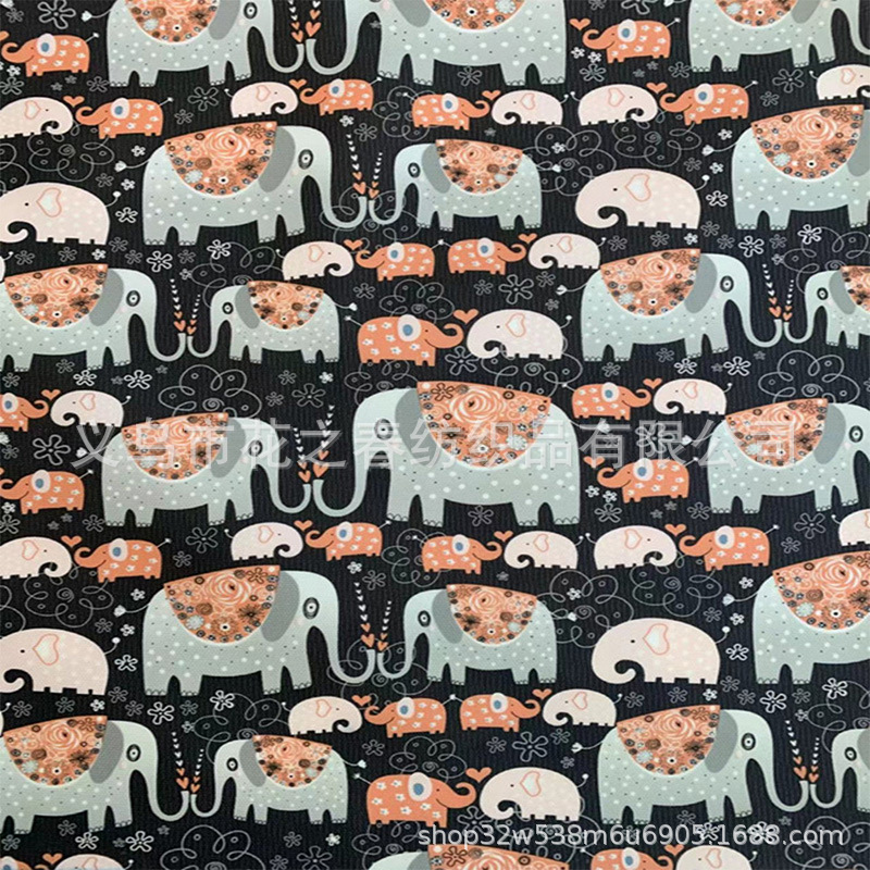 大象图案印花皮膜防污防水箱包背包收纳保温饭盒洗浴洗漱包面料