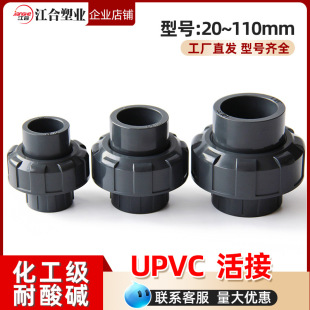 Upvc Pipe Union Plastic Quick Connector Chemical Grade Pvc by Ling Dark Gray Adhesive Straight-Through Fish Tank Water Pipe Accessories