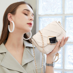 Chain bag 2024 new summer women's bag trendy fashion rhombus bag European and American single shoulder small fragrant style diagonal cross bag ins