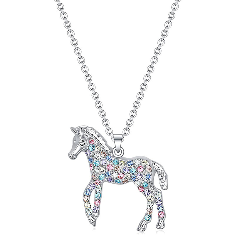 1 Piece Simple Style Horse Alloy Inlay Rhinestones Women's Pendant Necklace display picture 1