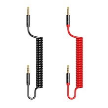 优胜仕 音频线 弹簧伸缩 3.5mm公对公双头耳机通用汽车音响连接线