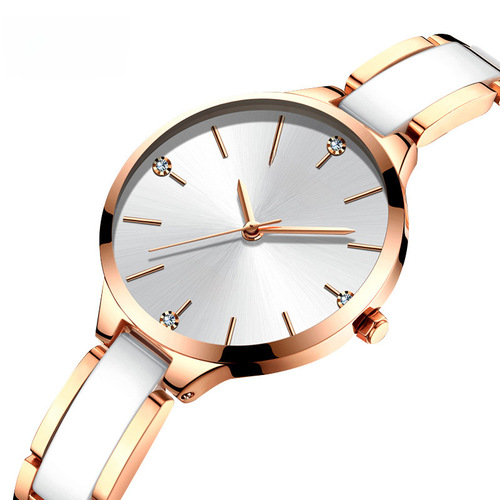 NIBOSI New European & American Style Simple Fashion Women's Watch – Cross-Border Rhinestone Ceramic Waterproof Quartz Ladies' Timepiece