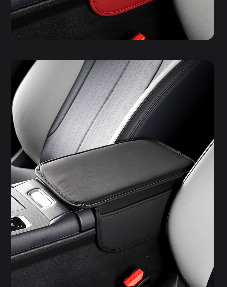 Car Armrest Box Mat, Thin Version, Upgraded Storage Pocket, Car Armrest Box Protective Cover, Simple, Flat, Stylish, Universal Model