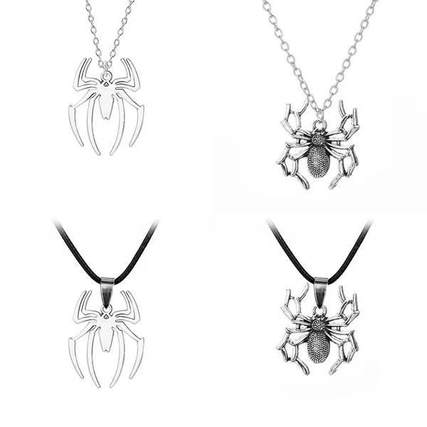 Cross-border dark retro flat spider necklace personalized fashion three-dimensional spider men's necklace wholesale