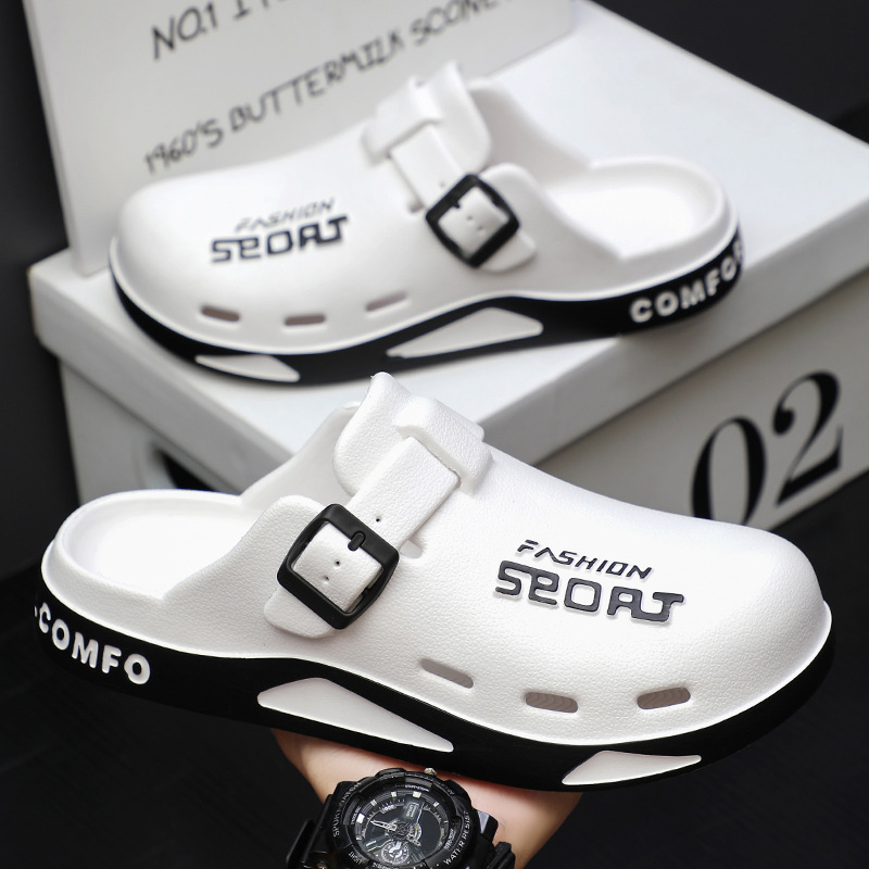 New eva men's Birkenth shoes summer cross-border personality soft bottom baotou hole shoes saddle baotou sandals wholesale New eva men's Birkenth shoes summer cross-border personality soft bottom baotou hole shoes saddle baotou sandals wholesale