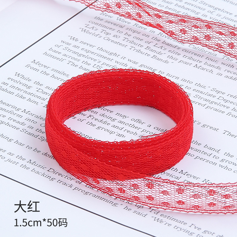 Envases de flores de color sólido de 3cm Cinta de encaje Floristería al por mayor Floristería Envases de flores Material de cinta de embalaje de ramo de bricolaje