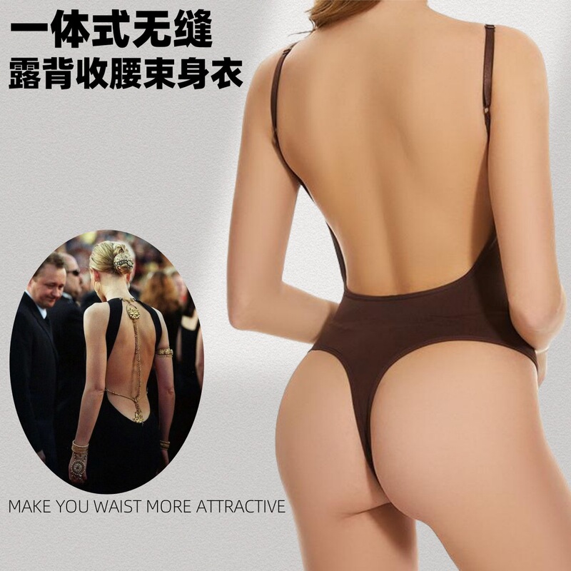 Cross-border Sexy Backless Body-shaping One-length Tight Belly-lifting Bodycon Women