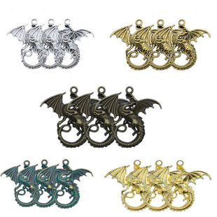 Factory Direct Sales DIY Retro Zinc Alloy Jewelry Accessories Personalized Flying Dragon Pendant Zakka Wholesale Factory Direct Sale