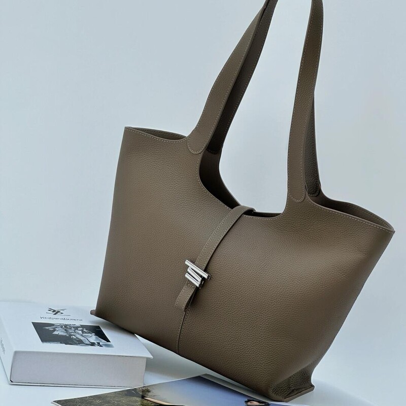 Wind Bell Tote Bag 2024 New Top Layer Cowhide Genuine Leather High-Level Large Capacity Commuter Niche Design Handbag