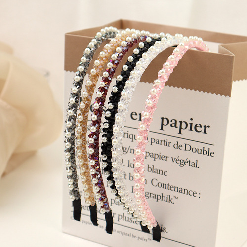 Cross-border new full-diamond hair accessories, hair hoops, fine metal crystal hair caves, fashionable baroque rhinestone hair hoops, bridal headwear