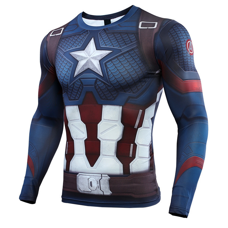 Avengers 4 Captain America Clothing Avengers 4 Merchandise Cosplay Fish Scale Battle Suit Marvel Long-Sleeve T-Shirt Avengers 4 Captain America Clothing Avengers 4 Merchandise Cosplay Fish Scale Battle Suit Marvel Long-Sleeve T-Shirt