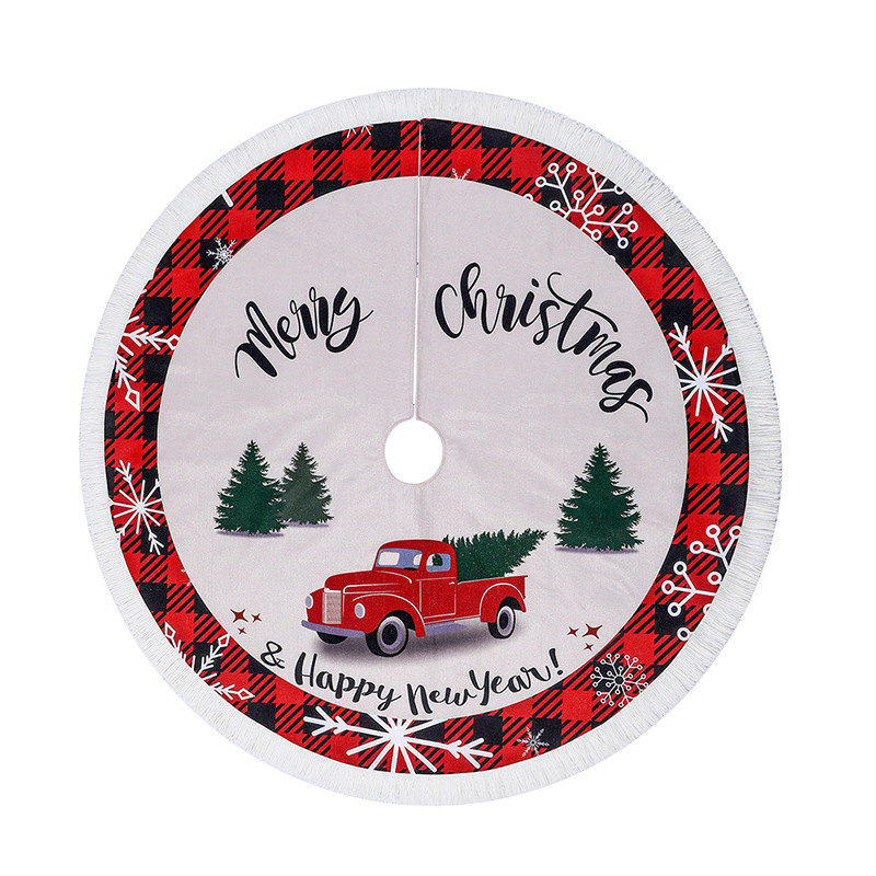 Yeni püskül keten parti Noel araba ağaç etek dekorasyonu_voghion.com