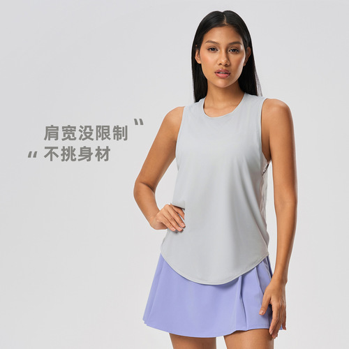 New quick-drying vest for women fitness yoga sleeveless shirt running breathable loose sports T-shirt summer S