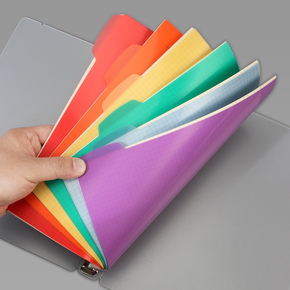 Páginas sueltas universales, plástico translúcido, etiqueta A4, clasificación de color A5, segmentación de páginas B5, catálogo separado, cuenta manual A6