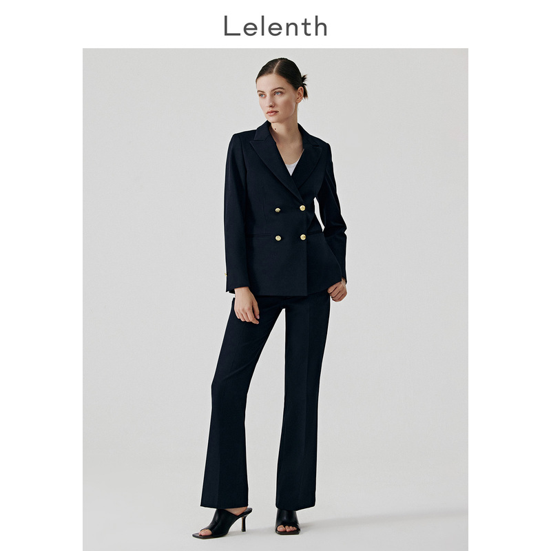 Lelenth Temperament Fashion Suit suit Women's Dress Black Interview Career Senior Perceptions commute Suit Jacket