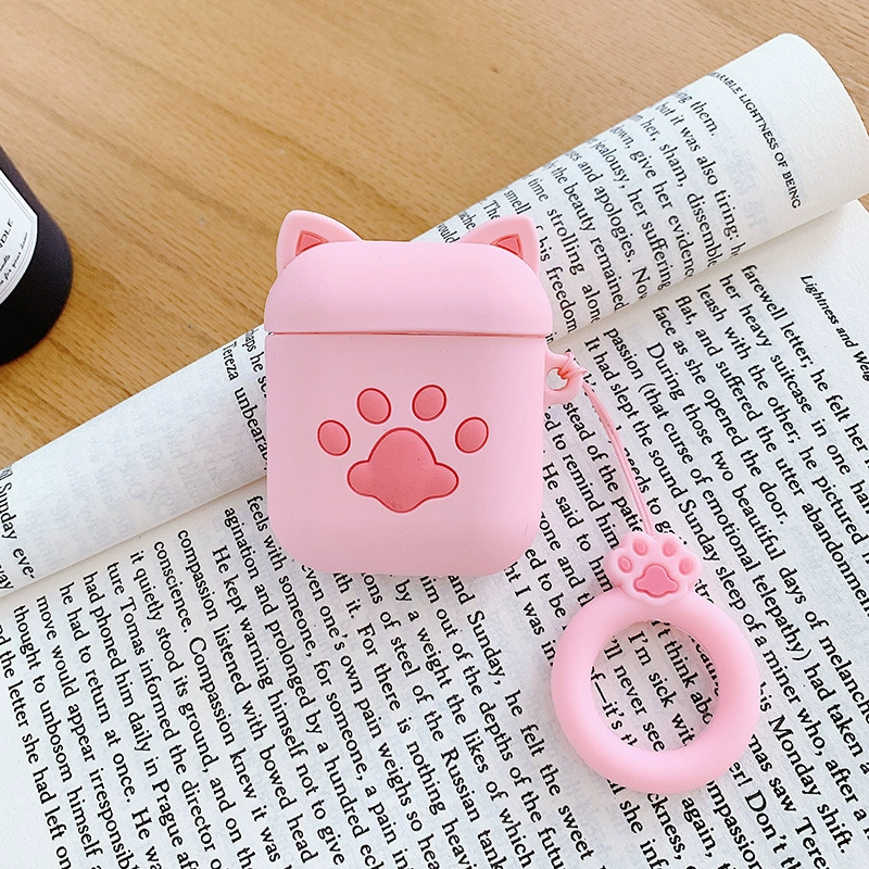 Силиконовый защитный чехол в виде мультфильма (Apple) для AirPods 1/2/Pro/3, милый карабин-брелок, Bluetooth-чехол