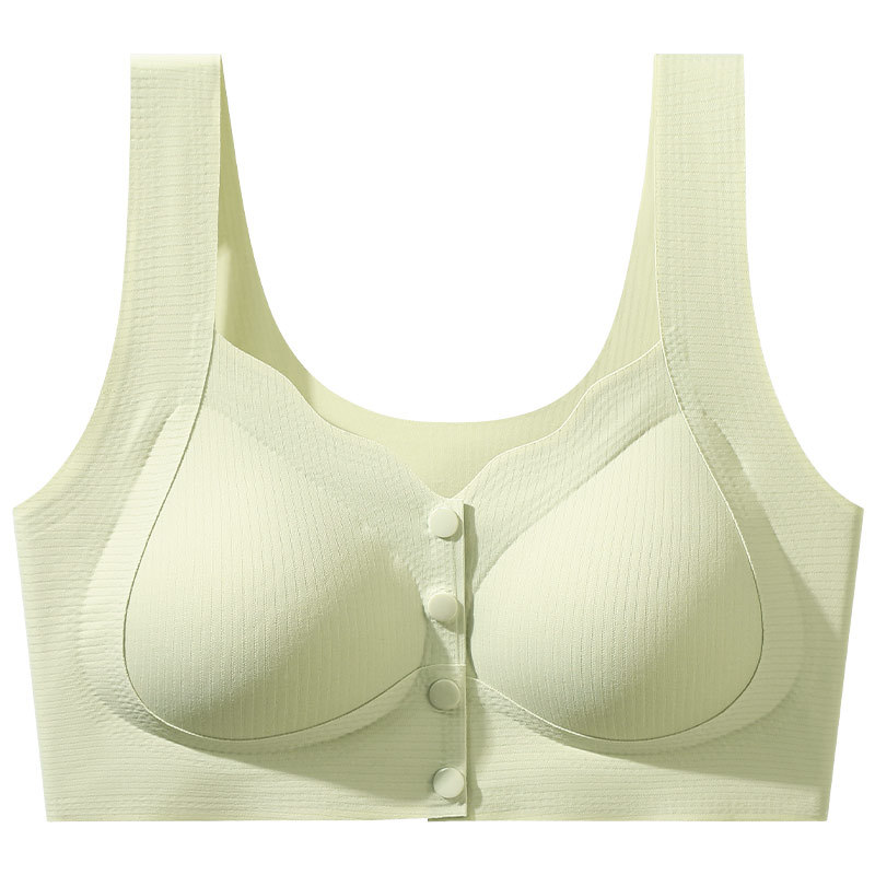 Ropa interior de la madre, sujetador de chaleco con hebilla delantera interior, estilo fino de verano sin anillo de acero 7A, sujetador antibacteriano, ropa interior sin costuras
