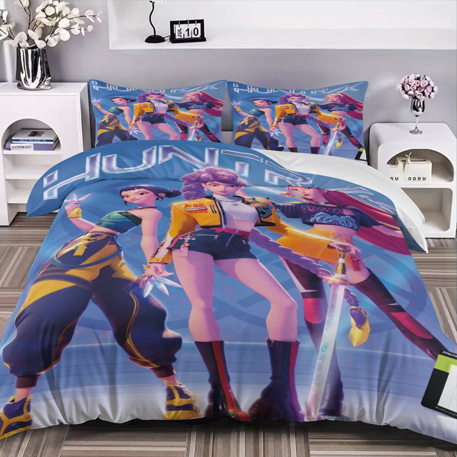 Caza de brujas K-POP tres piezas Amazon AliExpress edredón impresión digital 3D transfronteriza Nantong puente de piedra