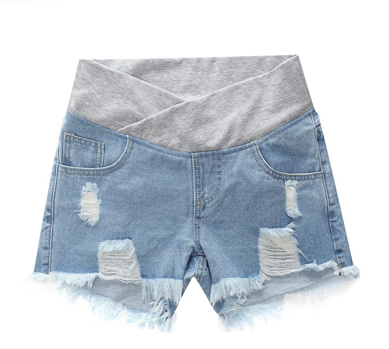 Pantalones cortos de mujer embarazada verano ropa exterior cintura baja Pantalones cortos de mezclilla de mujer embarazada verano nueva primavera suelta pantalones de mujer embarazada 0268