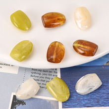 棠浔 复古晕染椭圆树脂散珠直孔珠子 手工DIY耳环项链饰品配件