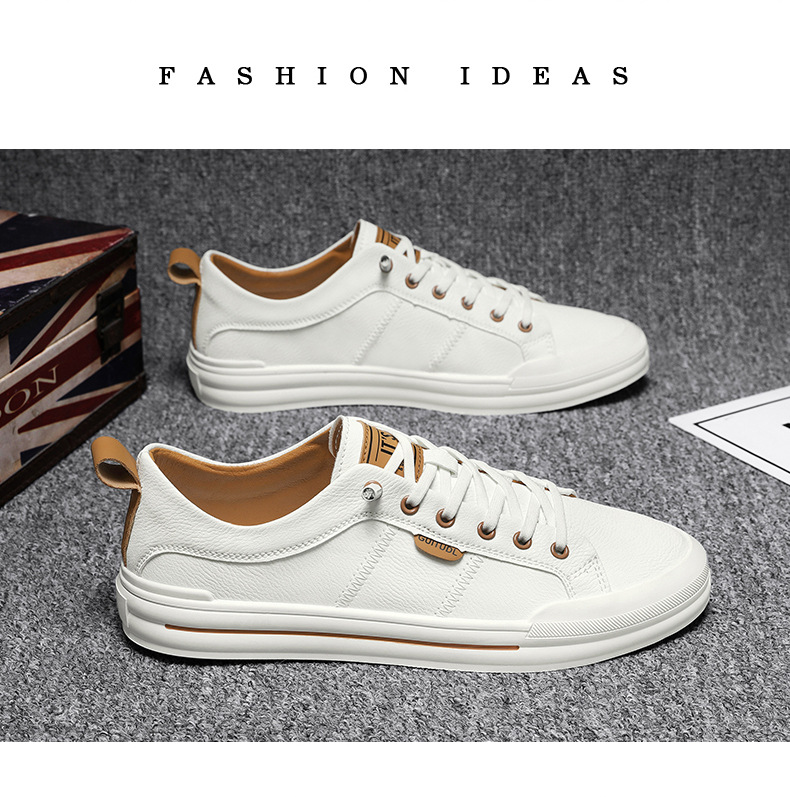 New Men's White Sneakers Cross-border E-commerce, Trendy Versatile Sports Casual Shoes For Men_vogvips.com