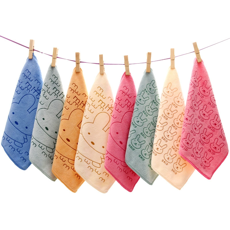 [Производитель] детский толстый мягкий платок для детского сада Впитывающее квадратное полотенце 25*25 крючок для печати Подарки для благосостояния
