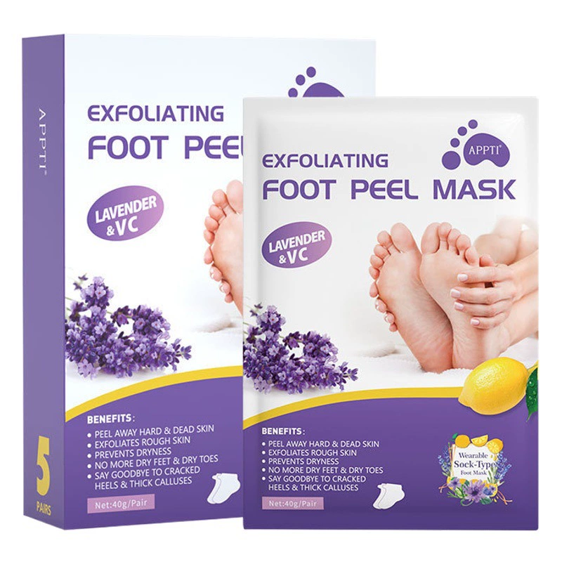 Трансграничная отшелушивающая маска для ног с лавандой отшелушивающая маска для ног Лавандовая маска для ног Внешняя торговля в наличии