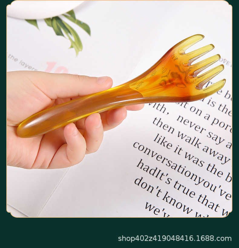 Resin Gua Sha 8 Piece Set Meridian Massage Tool Kit with Gua Sha Board Comb and Body Brush for Wellness Care details