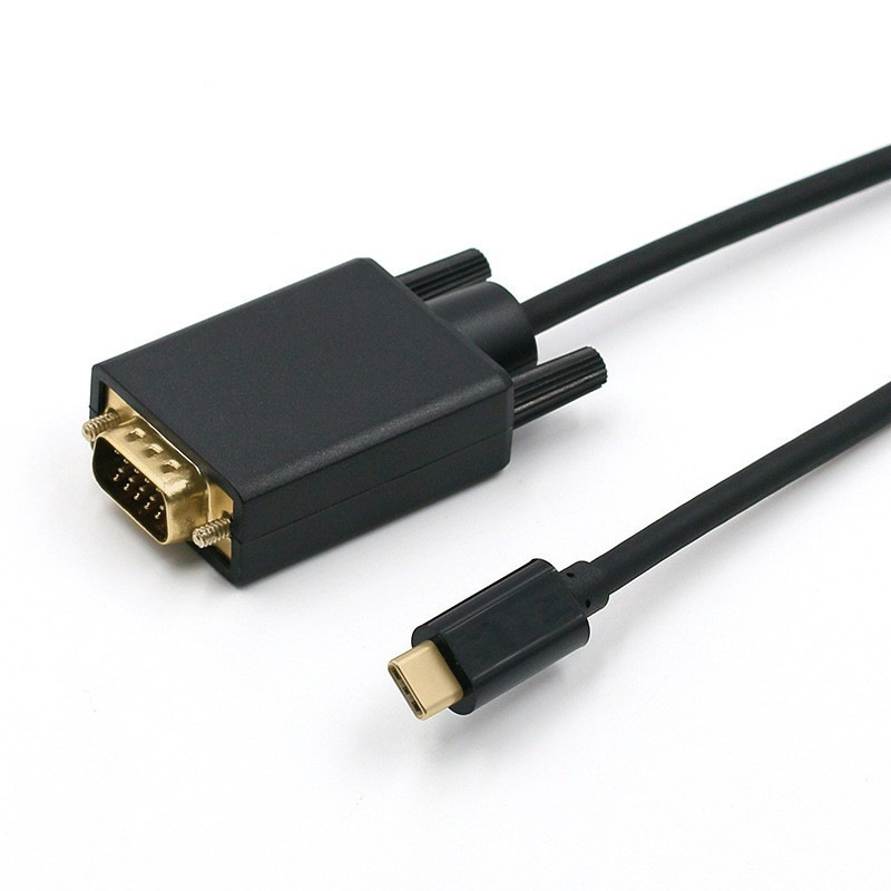 Type-C to Vga Male 1.8m Adapter Cable Compatible with Laptop/Monitor 1080P High-Definition Screen Projection Type-C to Vga Male 1.8m Adapter Cable Compatible with Laptop/Monitor 1080P High-Definition Screen Projection