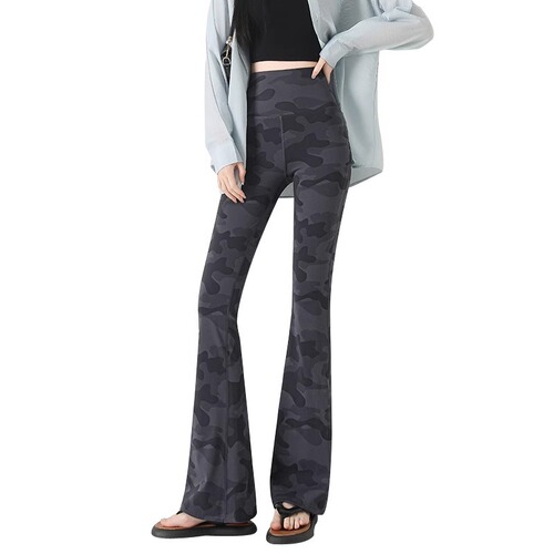 2025 New Micro-Horn Outerwear High-Waisted Elastic Camouflage Thin-Fit Abdominal Lifting Breathable Pants Elastic Yoga Pants
