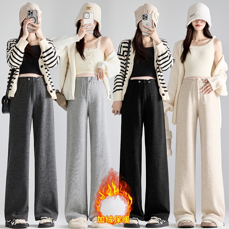 Autumn and Winter Maternity Pants for Outer Wear 2025 New Wide-Leg Pants Plus Velvet Thickeneded Belly-Free Casual Straight Pants Autumn and Winter Maternity Pants for Outer Wear 2025 New Wide-Leg Pants Plus Velvet Thickeneded Belly-Free Casual Straight Pants